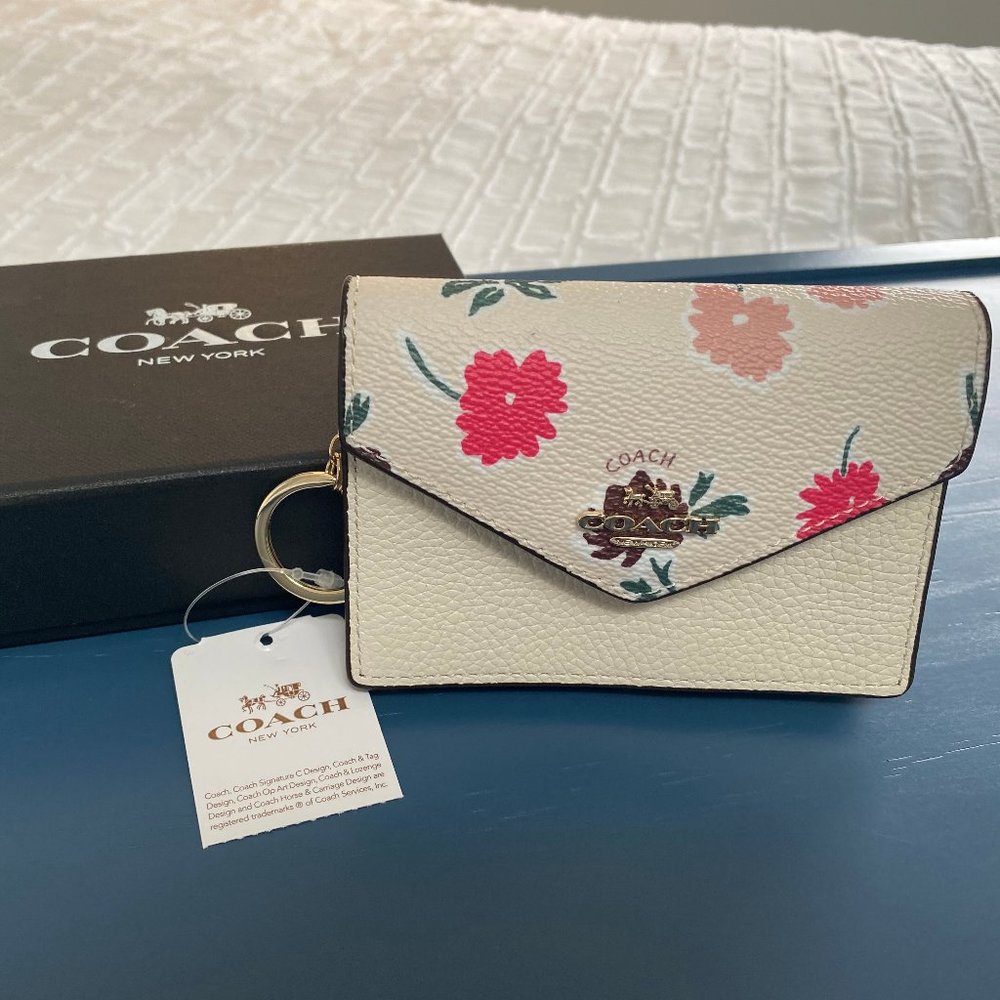 Coach Envelope Card Case with Daisy Field Print